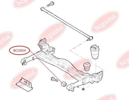 Mounting, axle beam, reinforced  "BAD ROADS"