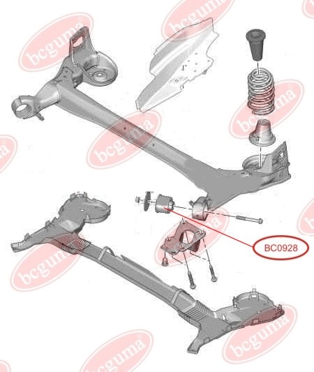 Mounting, Axle Beam