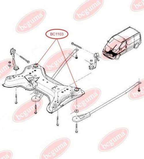 Mounting Axle Beam, reinforced "BAD ROADS"