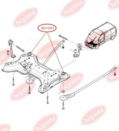 Mounting Axle Beam (Plastic), reinforced "BAD ROADS"