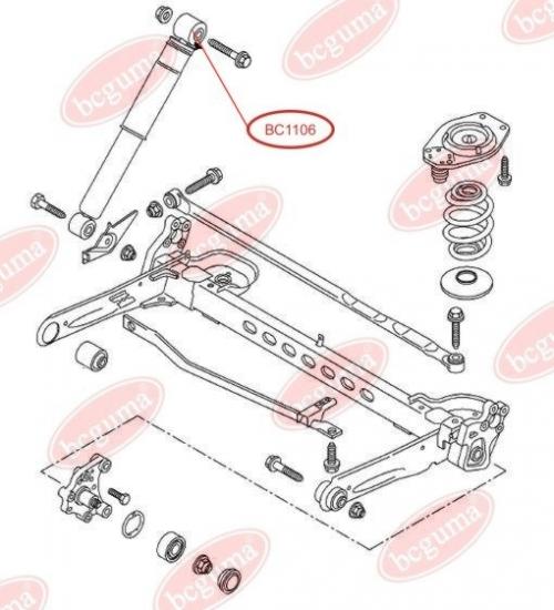 Shock absorber bush, reinforced "BAD ROADS"