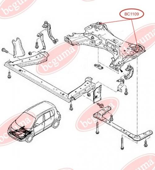 Mounting, Axle Beam