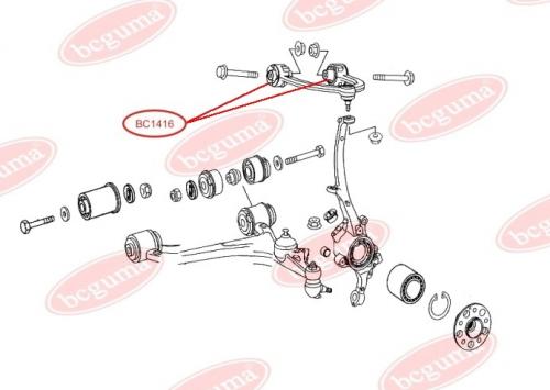 Track Control Arm Bush, reinforced "BAD ROADS"