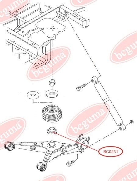 Rear Lower Spring Rubber Suspension Cups Pair Genuine, reinforced "BAD ROADS"