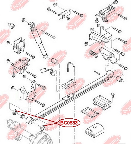 Bushing, leaf spring, reinforced "BAD ROADS"