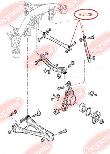 Control Arm-/Trailing Arm Bush, Rear