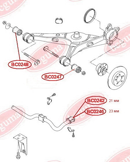 Control Arm-/Trailing Arm Bush, reinforced "BAD ROADS"