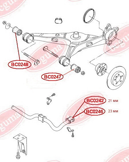 Control Arm-/Trailing Arm Bush